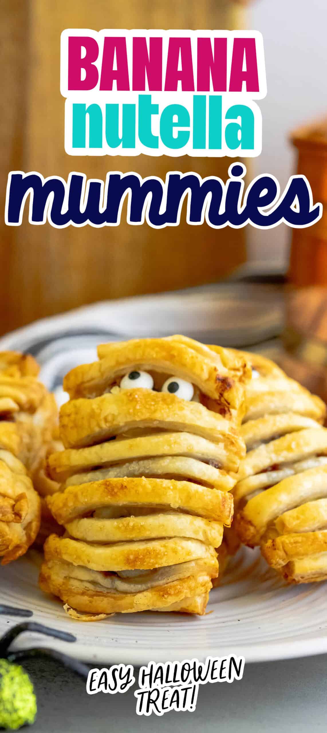 Banana Nutella mummies made with spooky inspiration.