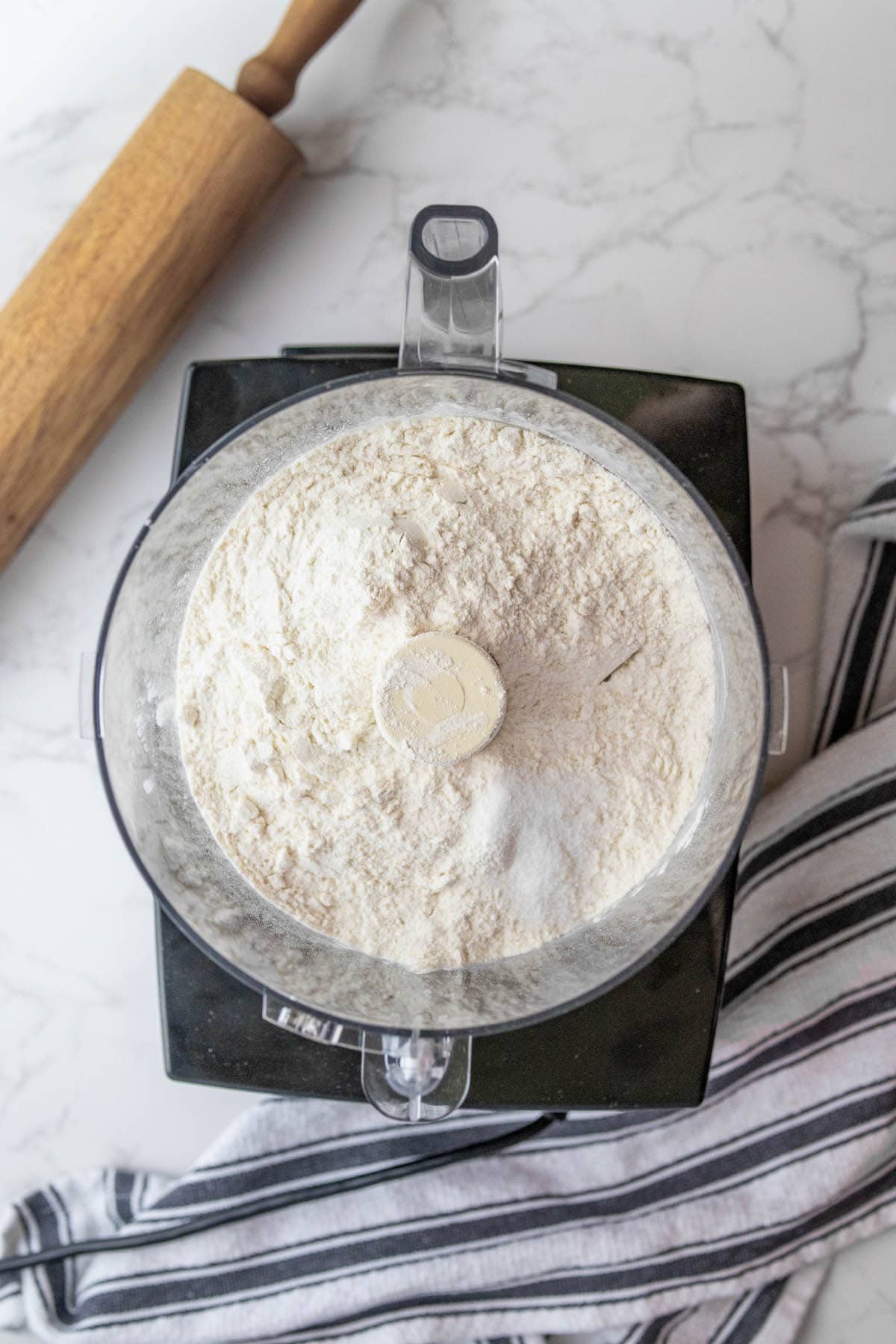 Flour and rolling pin for easy pie crust.