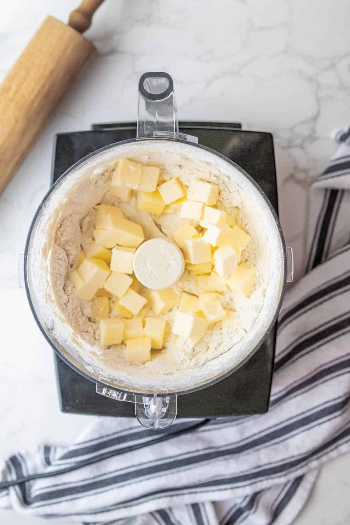 Easy pie crust with a rolling pin.