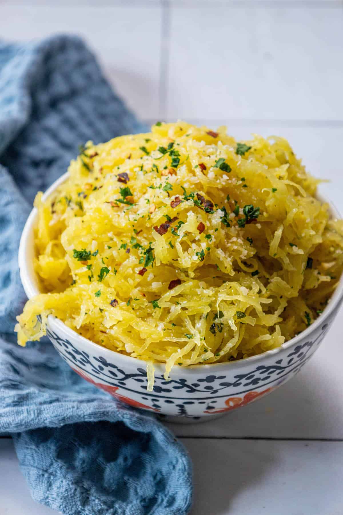 Easy Spaghetti Squash with Parmesan and Parsley.