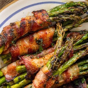 Bacon-Wrapped Asparagus with Garlic.