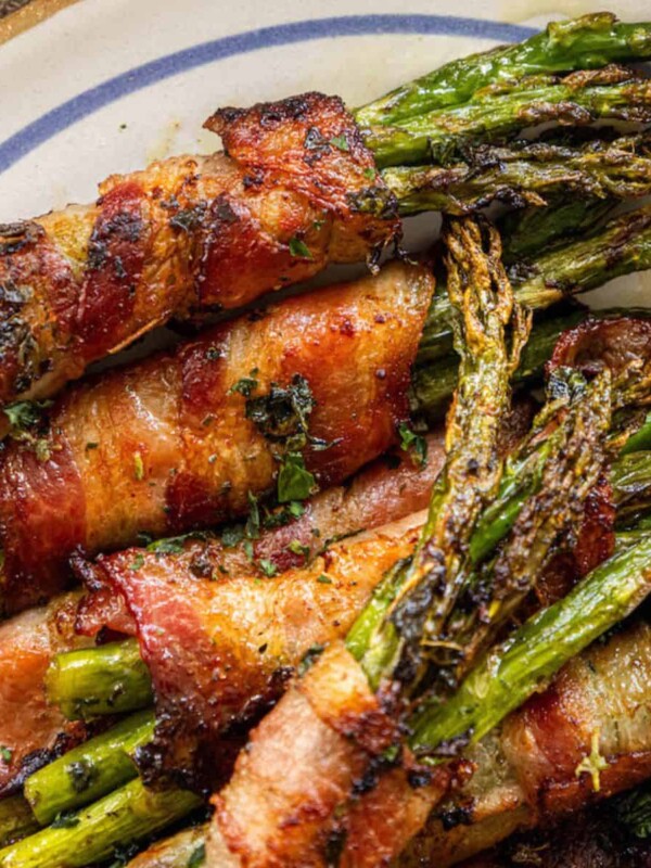 Bacon-Wrapped Asparagus with Garlic.