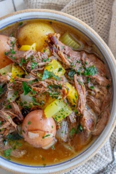 Soup with potatoes and carrots.