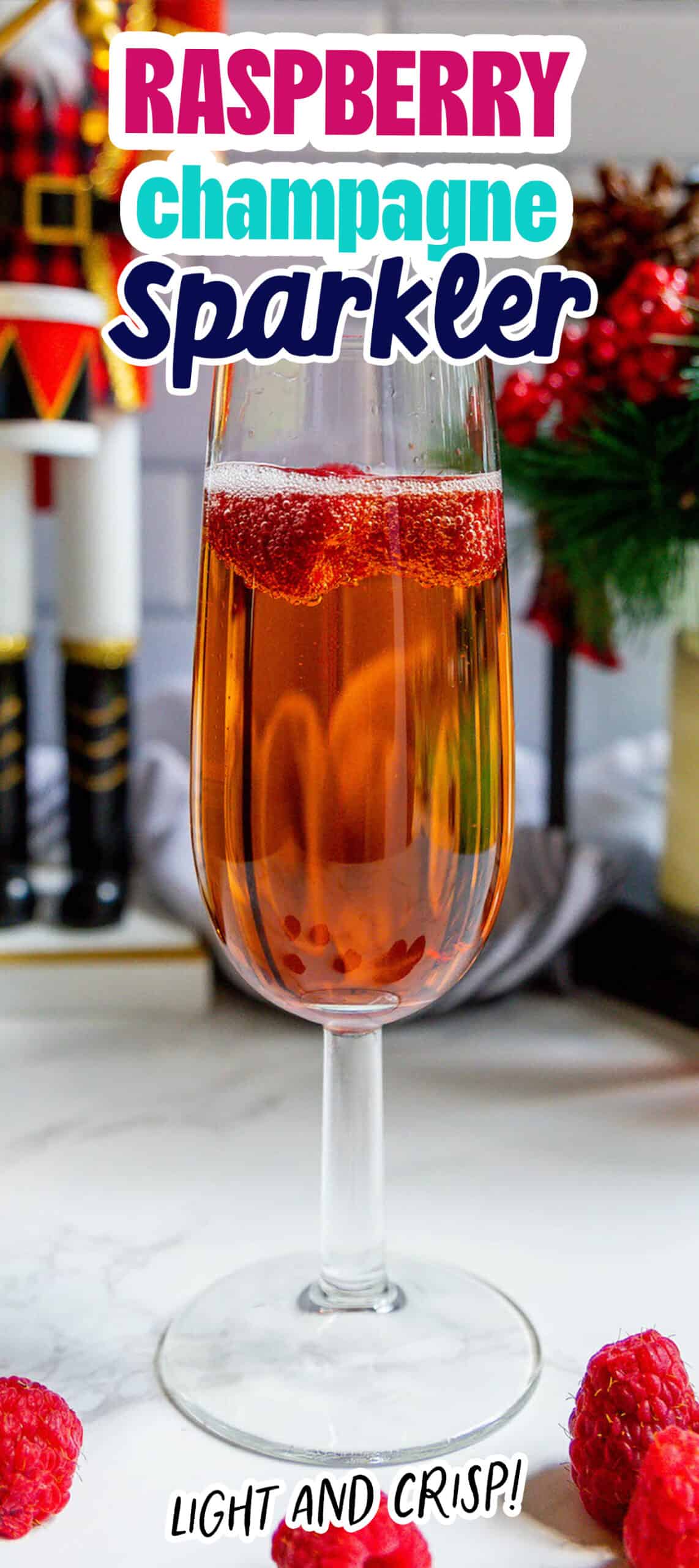Raspberry champagne sparkler: This drink is light and crisp, perfect for a refreshing summer sip.
