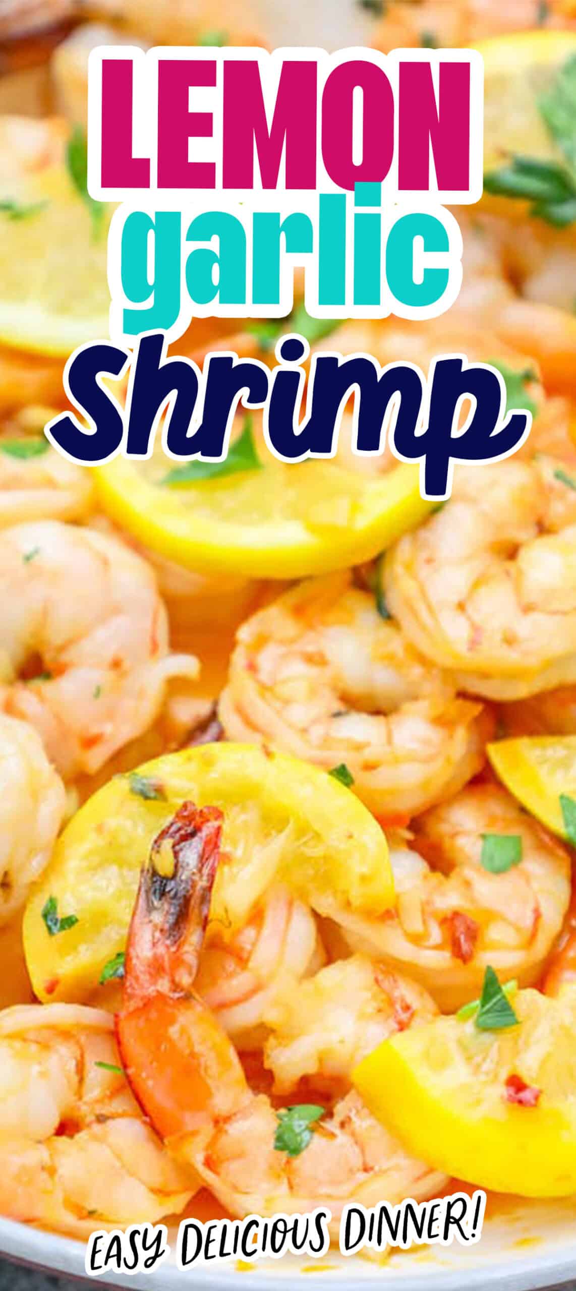 Easy lemon garlic butter shrimp on a plate.