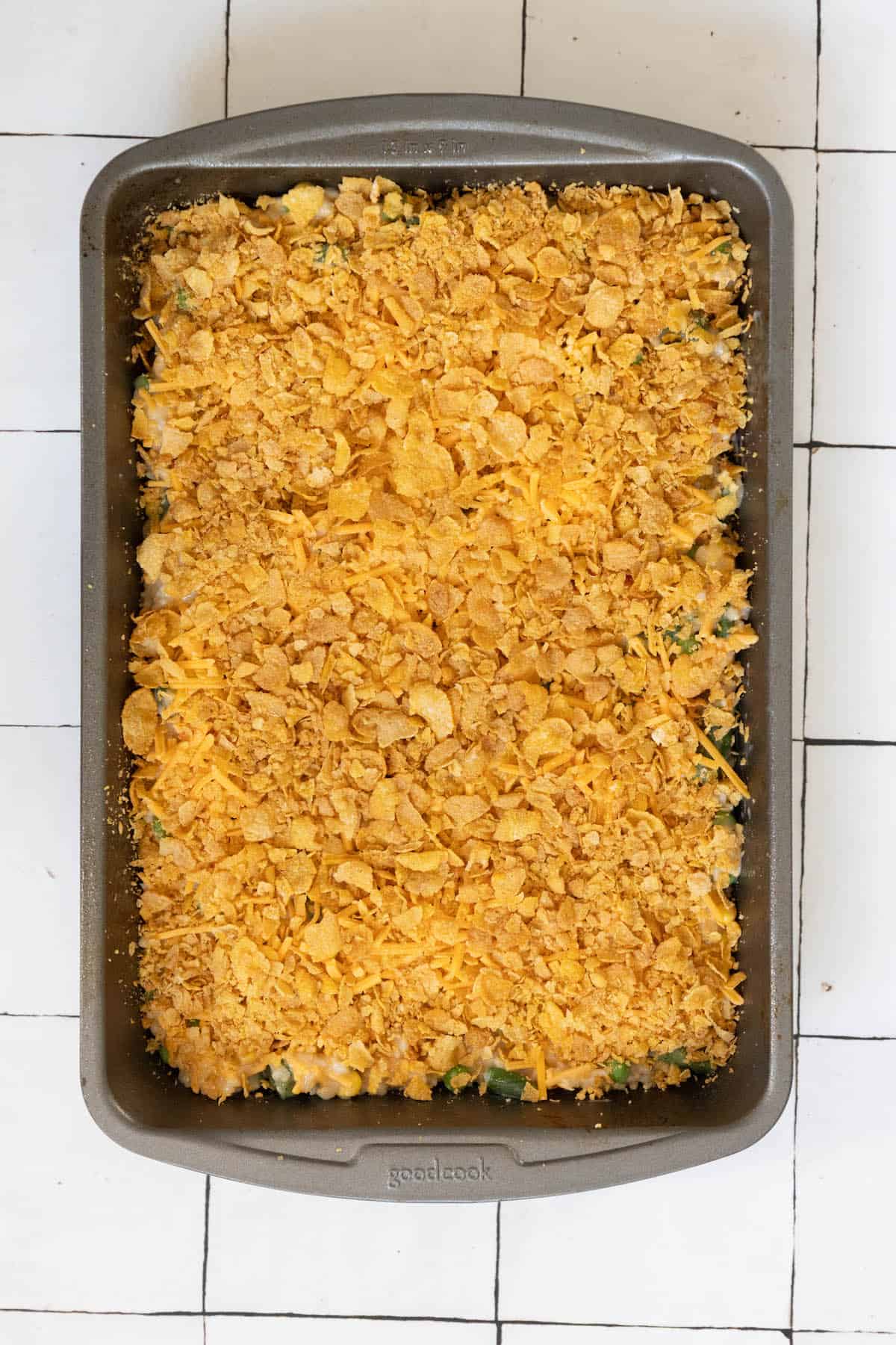 A cheesy vegetable casserole.