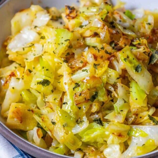 Sauteed cabbage in a bowl.