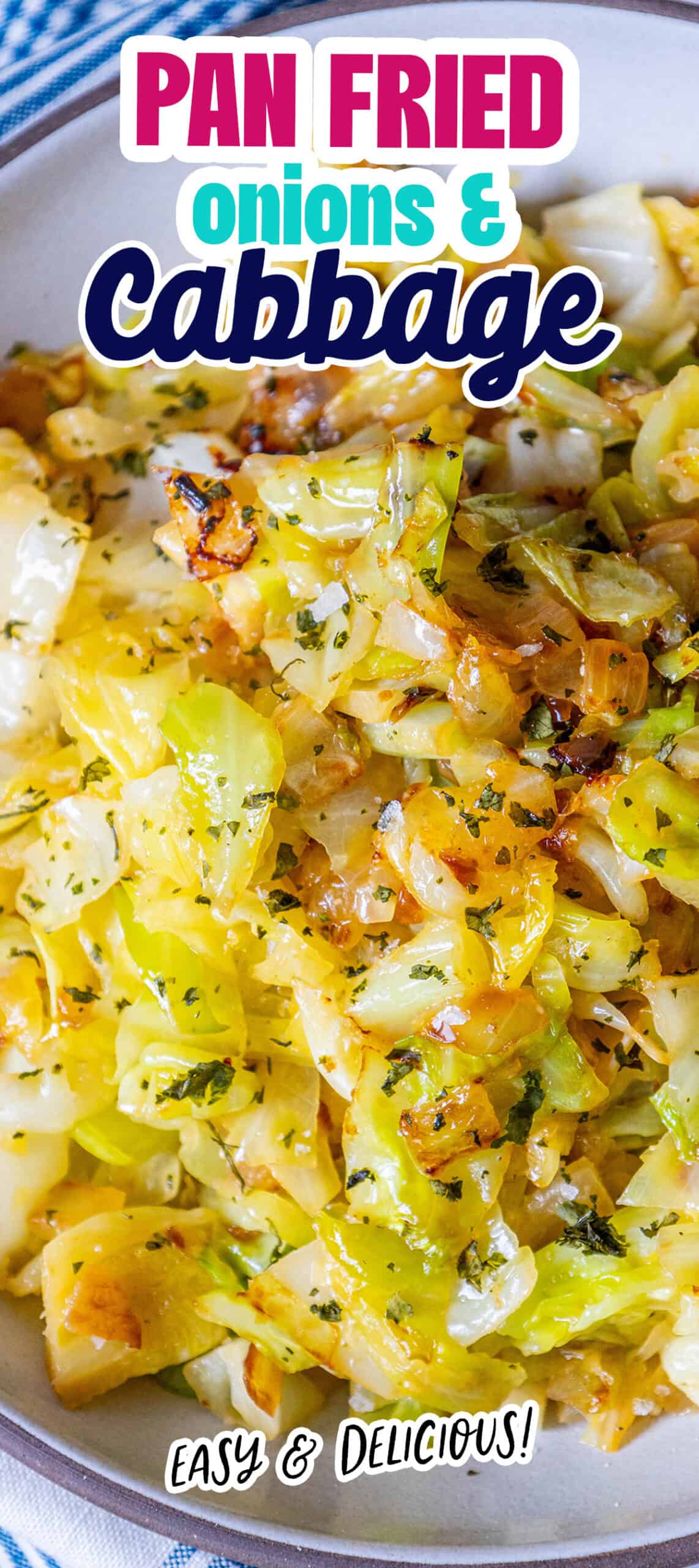 Easy keto cabbage and onions recipe cooked to perfection with a delicious caramelized flavor.