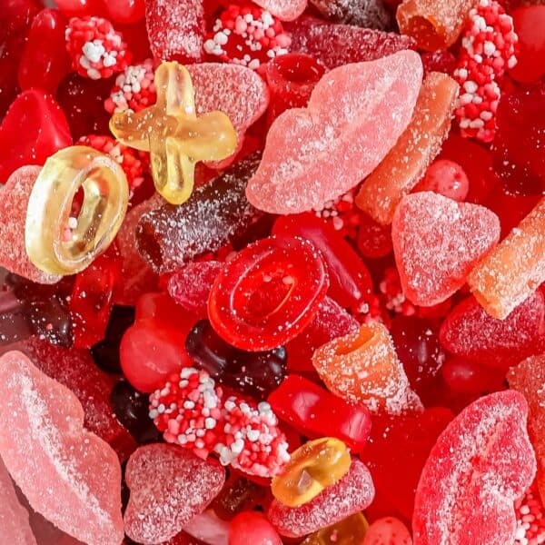 Valentine's day gummy bears.